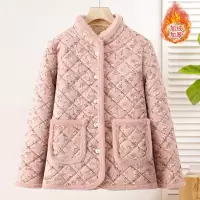 年女装加绒保暖妈妈冬装棉衣女40-60花棉袄中老年衣服50岁女