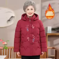 年女装妈妈外套女80岁奶奶装棉衣女冬天加绒保暖老太太衣服女