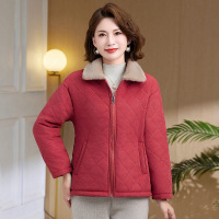 年寻蔻家中老年翻领妈妈棉服女40-50-60岁中年人保暖加绒外套