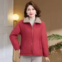 年寻蔻家中老年翻领妈妈棉服女40-50-60岁中年人保暖加绒外套