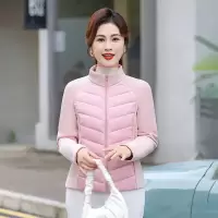 拼接款妈妈棉衣外套女时尚中老年女装棉服修身款冬装外套可做内搭