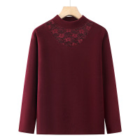 新款中老年女装加绒打底衫冬装40-60岁中年女士保暖上衣加厚