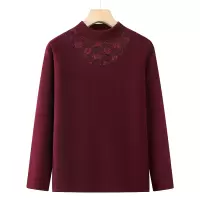 新款中老年女装加绒打底衫冬装40-60岁中年女士保暖上衣加厚