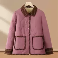 新款女冬装妈妈外套加绒保暖中老年女士休闲棉服翻领棉衣60岁冬款