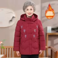 新款女装洋气奶奶装老太太棉衣80岁中老年女装加绒保暖冬装棉服女