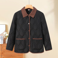 新款妈妈中老年冬装外套女洋气大码中年装翻领女宽松加棉棉服冬装