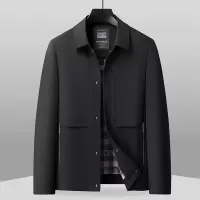 新款爸爸装春季翻领夹克中老年男式外套40-50岁中年服装男大码