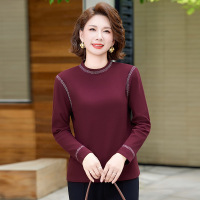 时尚中老年妈妈装加绒保暖打底衫冬装上衣中年装40-50岁冬天