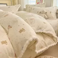 A类小清新双层纱卡通全棉四件套纯棉枕套床单单品被套三件套床品1