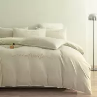 A类简约牛奶绒四件套加厚冬季刺绣保暖珊瑚绒婴儿绒被套床单套件