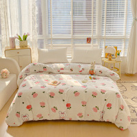 冬季加厚牛奶绒被套单件200x230双面珊瑚绒被罩加绒单人被单1.5米