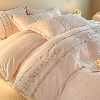 加厚保暖版牛奶绒四件套冬季珊瑚绒床笠款四件套冬季加绒床上用品