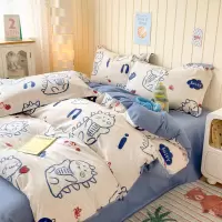 卡通风亲肤磨毛四件套秋冬款加厚床单被套三件套床上用品4
