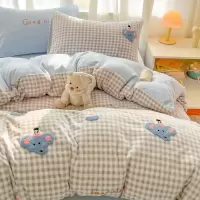 可爱秋冬保暖牛奶绒毛绒四件套加厚珊瑚绒床单被罩学生宿舍三件套