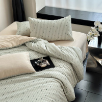 复古美式风加厚秋冬季保暖全棉四件套纯棉磨毛被套床单床笠三件套