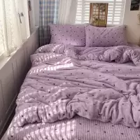 小清新花边床盖款四件套秋冬季加厚保暖珊瑚绒牛奶绒双面被套床品