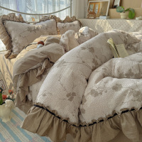 新款复古法式美学花边款四件套ins水洗棉麻A类床上用品三件套