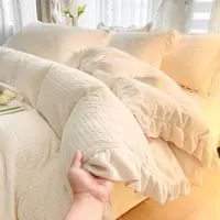 法式公主风牛奶绒四件套珊瑚绒加厚花被套双面加绒床单床品冬季