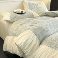 法式复古水洗棉床上四件套少女心皱皱边床单被套学生宿舍三件套