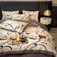 高端A类水貂牛奶绒床单四件套加厚珊瑚绒被套超柔软保暖床上用品4