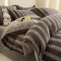 新款牛奶绒四件套秋冬珊瑚绒床单被套双面加厚三件套床上用品