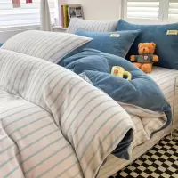 牛奶绒床上四件套新款冬季加厚珊瑚绒床单被套三件套床上用品