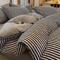 简约全棉磨毛床上四件套纯棉新款秋冬床品床单人被套三件套床笠