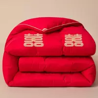 A类贡缎提花婚庆结婚被子喜被大红色喜庆春秋被女方陪嫁被芯新婚