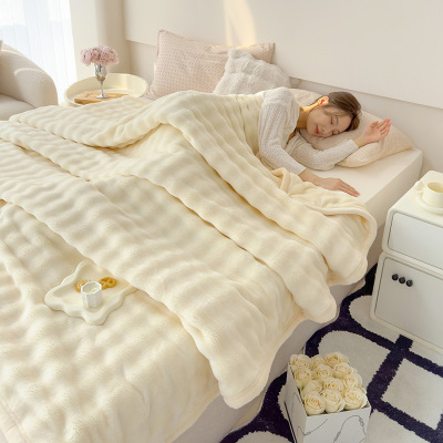 A类加厚牛奶绒兔绒毛毯加厚暖毯子办公室盖毯午睡毯学生1