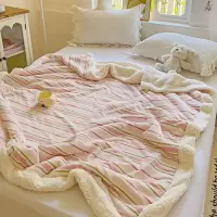 牛奶绒毛毯午睡办公室宿舍盖毯加厚秋冬季珊瑚法兰绒小被子床上用