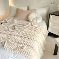 竹节牛奶绒毯子午睡毯办公室沙发盖毯空调毯披肩毛毯加厚小毯子