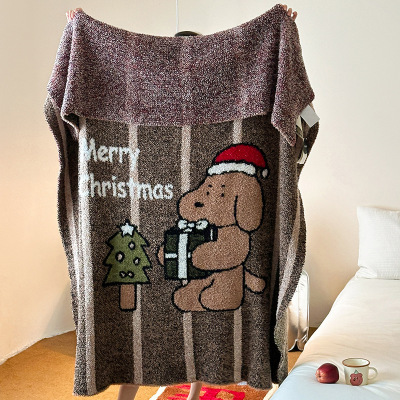软乎乎设计师款卡通半边绒保暖毯子秋冬加厚柔软休闲毛毯沙发盖毯