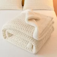 提花羊羔绒毛毯加厚冬季新款珊瑚绒小毯子办公室午睡披肩沙发盖毯
