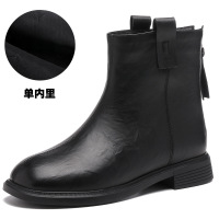 真皮女靴短靴年新款冬季秋冬加绒软底复古31小码马丁靴女棉鞋