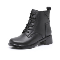 真皮英伦风复古马丁靴女25秋冬新加绒保暖侧拉链软底休闲短靴棉鞋