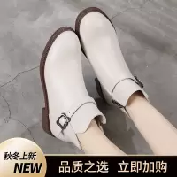 真皮妈妈棉鞋女冬加绒棉靴中年女短靴防滑皮鞋复古大码女棉鞋