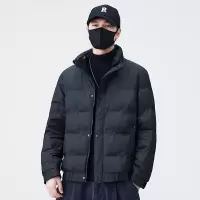 冬季羽绒服男士白鸭绒潮流冬装立领休闲纯色百搭青年面包服外套男