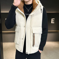 工装羽绒马甲男秋冬季连帽加厚保暖坎肩无袖背心潮流马夹外套男装