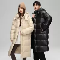 男女同款羽绒服冬季白鸭绒加厚过膝长款时尚百搭休闲羽绒服男外套