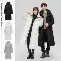 男装户外羽绒服男女同款情侣长款过膝休闲运动连帽面包服外套