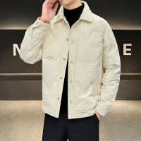 羽绒服冬季新款纯色潮流百搭男士青年时尚翻领男装保暖羽绒服外套