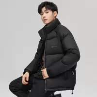 羽绒服男冬季宽松立领面包服防寒加厚保暖纯色休闲百搭男青年外套