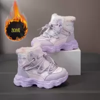 儿童加绒雪地靴保暖女童棉靴冬季新款男童加厚棉鞋女孩短靴潮