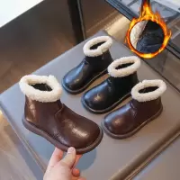 女童靴子新款冬季儿童雪地靴毛毛鞋加绒小女孩皮靴马丁靴短靴