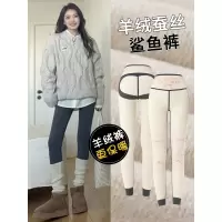 灰色鲨鱼裤女外穿新款秋冬季东北加厚羊绒保暖棉裤加绒打底裤