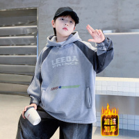 儿童装男童冬季一体加绒卫衣新款秋冬款中大童男孩加厚上衣潮
