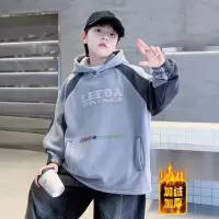 儿童装男童冬季一体加绒卫衣新款秋冬款中大童男孩加厚上衣潮