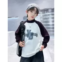 儿童装男童冬装加绒半高领卫衣新款大童秋冬款德绒冬季打底衫