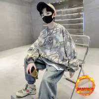 儿童装男童冬装加绒卫衣新款秋冬中大童男孩洋气上衣