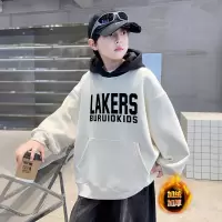 儿童装男童冬装加绒连帽卫衣新款男孩加厚冬季上衣大童秋冬款